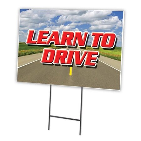 Signmission Learn To Dive Yard Sign & Stake outdoor plastic coroplast window, C-1216 Learn To Dive C-1216 Learn To Dive